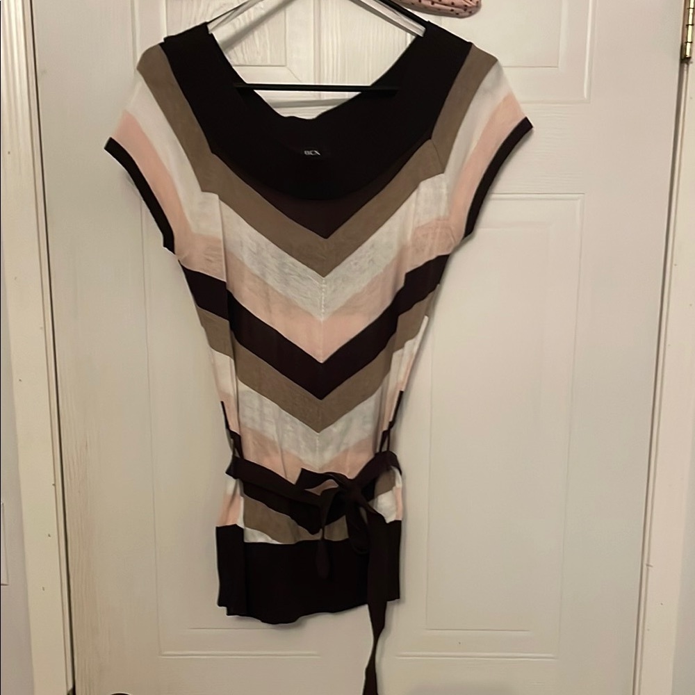 Women's Striped Top - Black, Pink, Brown